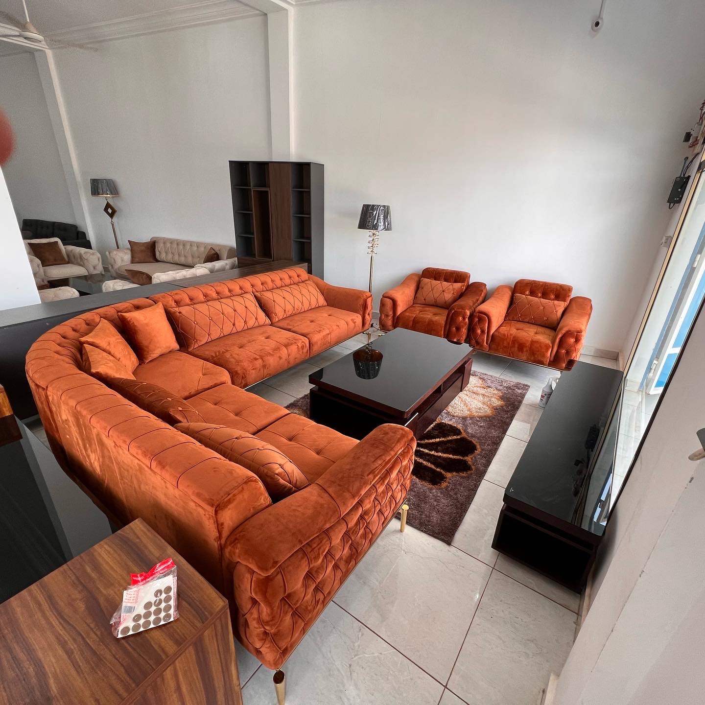 Custom-designed living room sofa manufactured in The Gambia