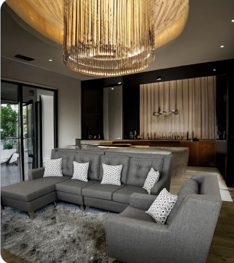 Custom-designed living room sofa manufactured in The Gambia
